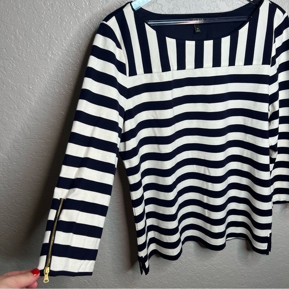 Talbots Long Sleeve Striped Blouse - Picture 3 of 7